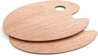 Palette Wooden Paint Palette, 2PCS Painting Palette Paint Tray Palettes for Acrylic Watercolor Oil Paint DIY Art Craft Painting