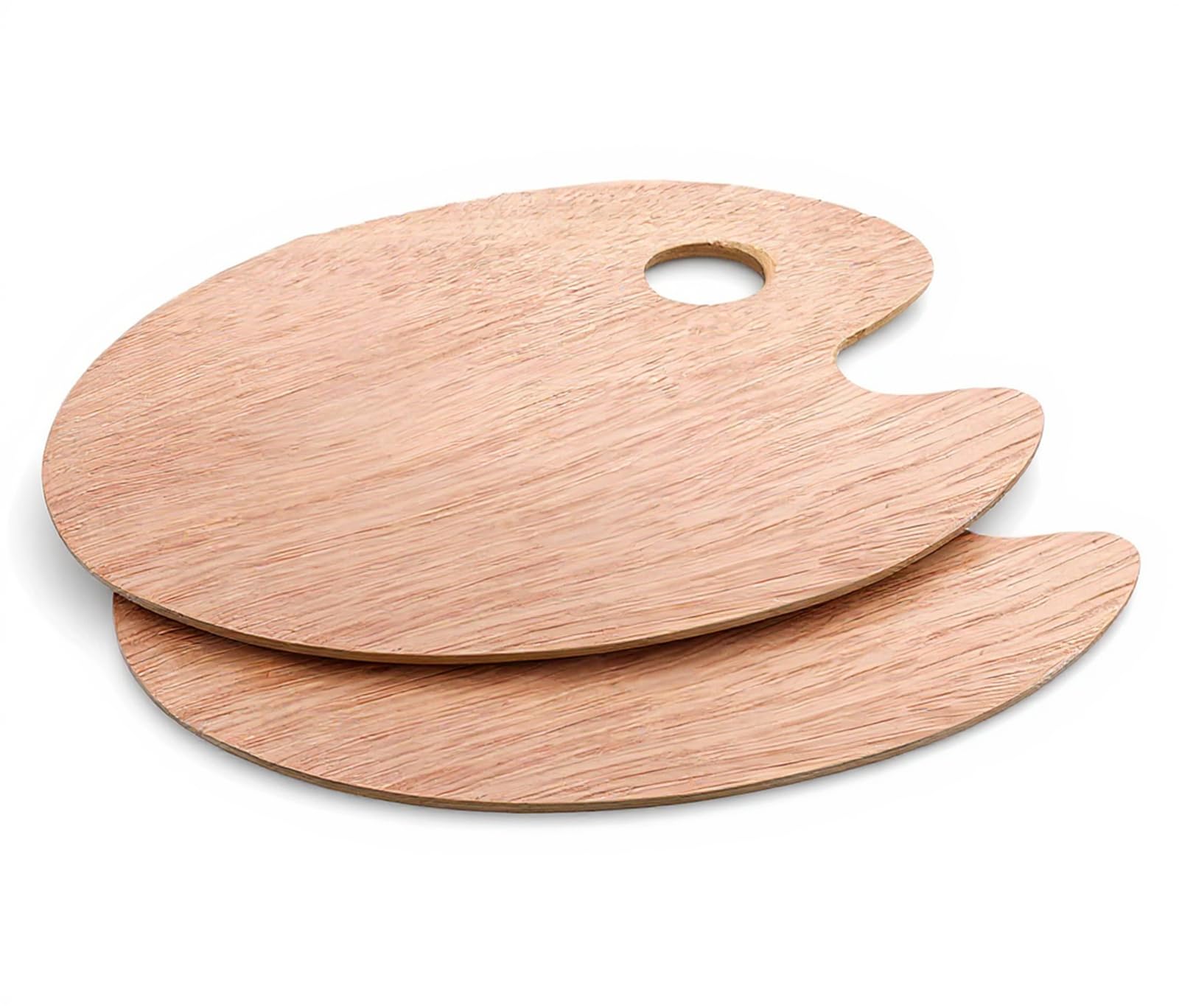 Dxlam Palette Wooden Paint Palette, 2PCS Painting Palette Paint Tray Palettes for Acrylic Watercolor Oil Paint DIY Art Craft Painting