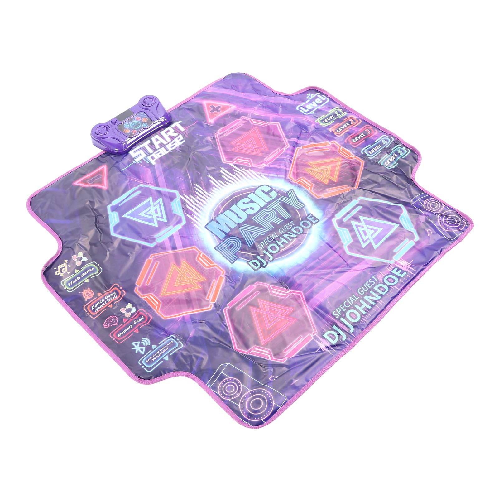 Tapis de Danse Lumineux pour Enfants, Tapis de Danse électronique coloré à 6 Boutons pour Jeu de Amusant, de Bluetooth, Jouet pour Garçon et Fille, Matériau éthényle Portable Antidérapant