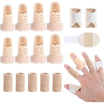 15-piece set finger splint finger protection including 8 finger splints 7 finger guards reusable comfortable breathable adjustable for finger fractures and sprains