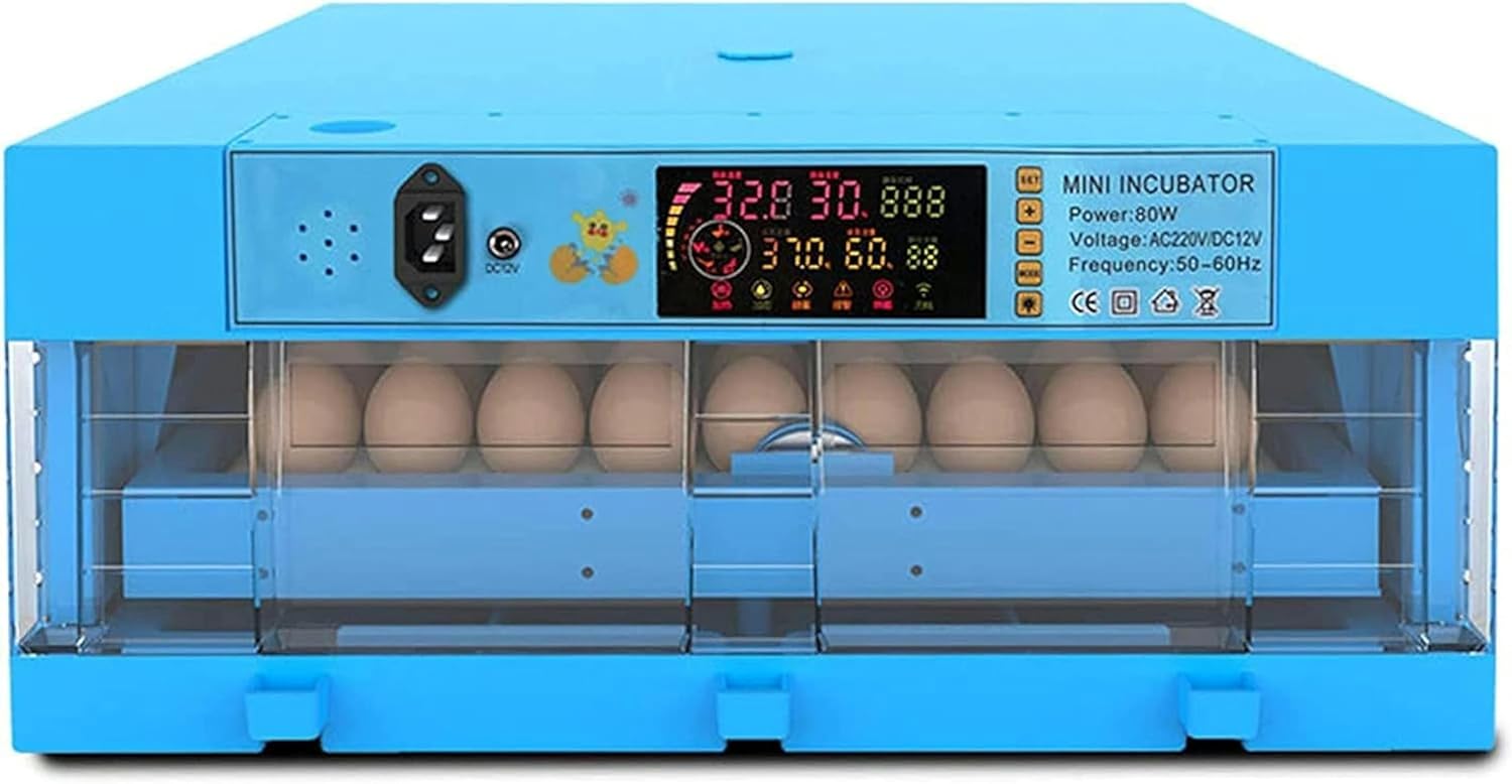 Egg Incubator, Automatischer Inkubator, Professioneller Inkubator, Mit Automatischem Eierwender, Für Geflügel-taubeneier, Temperaturregelung,Blau-1, 30 eggs