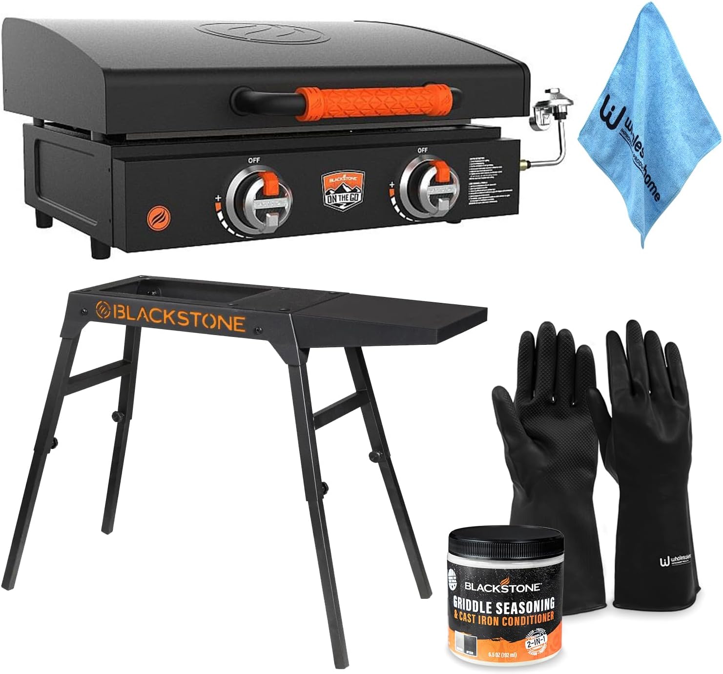 22 Inch Blackstone Griddle with Lid, Nonstick Tabletop Gas Griddle Outdoor Combo