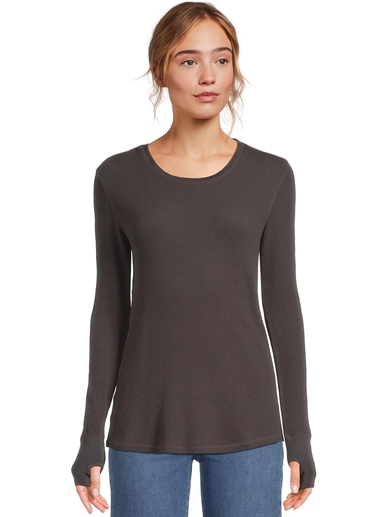 Brown Mod-o-doc Long Sleeve With Thumbhole, Crewneck Tee