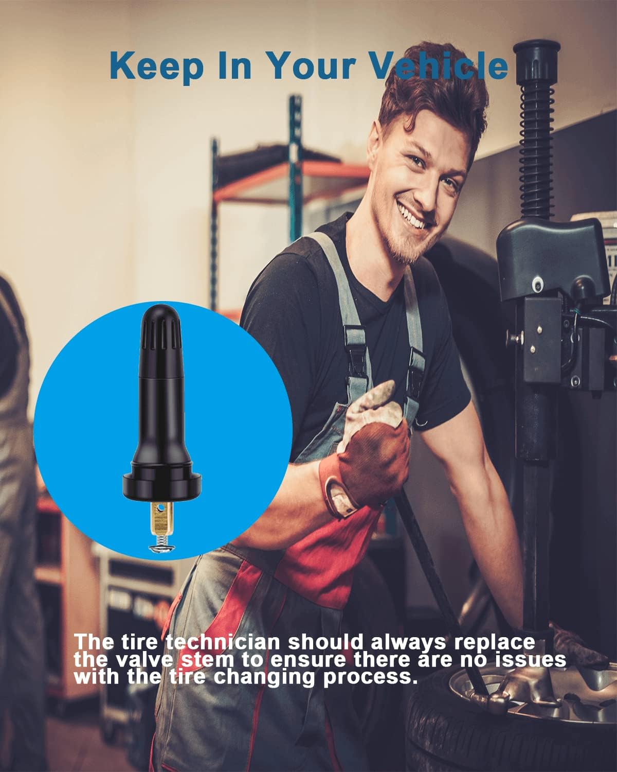 Riseuvo 50Pcs TPMS 20008 Sensor Valve Stem Rubber Snap-in Valves, Tubeless Valve Stems 0.453 inch Rim Holes Replacement for Standard Vehicle Tires