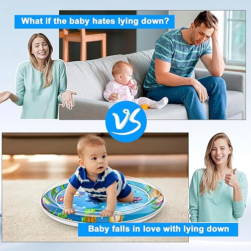 Miniatura 6 de Tapete inflable de agua para gatos, perros y bebés, recién actualizado, 2 capas gruesas Alfombrilla de alta calidad a prueba de arañazos a prueba de