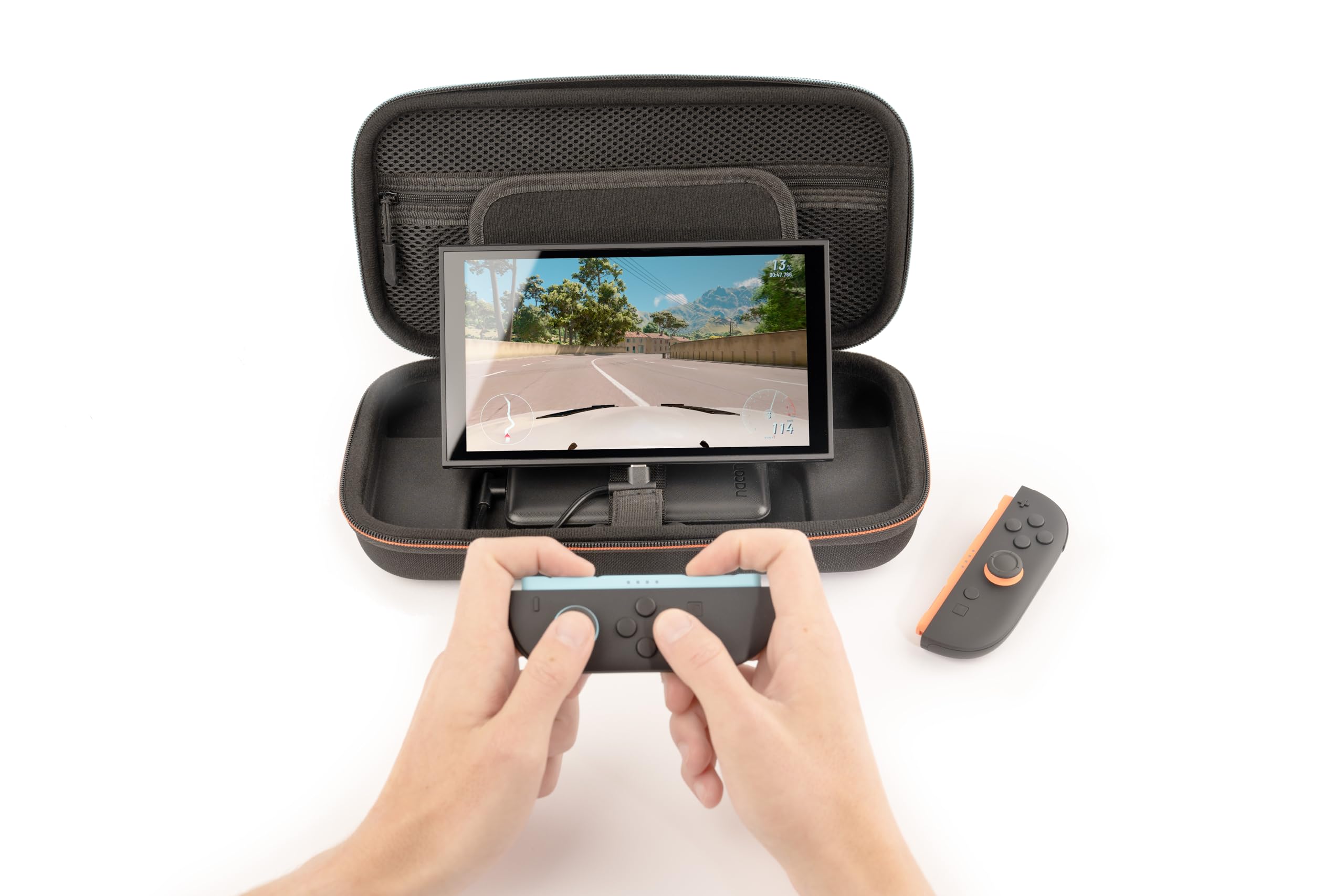 NACON - Custodia di ricarica per Nintendo Switch 2 con batteria da 10.000 mAh, custodia rigida per il trasporto di 10 giochi, compatibile con switch Series (OLED, Lite) - SWITCHNEWCHARGECASE