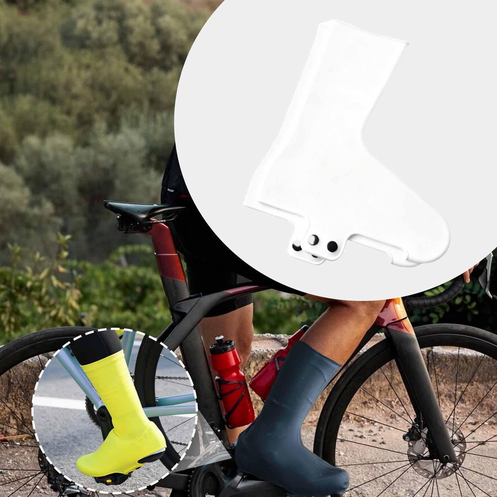 perfeclan Surchaussures de vélo, couvre-chaussures anti-friction, protection anti-adhérente, surchaussures de vélo pour adultes, pour le cyclisme en extérieur, White S