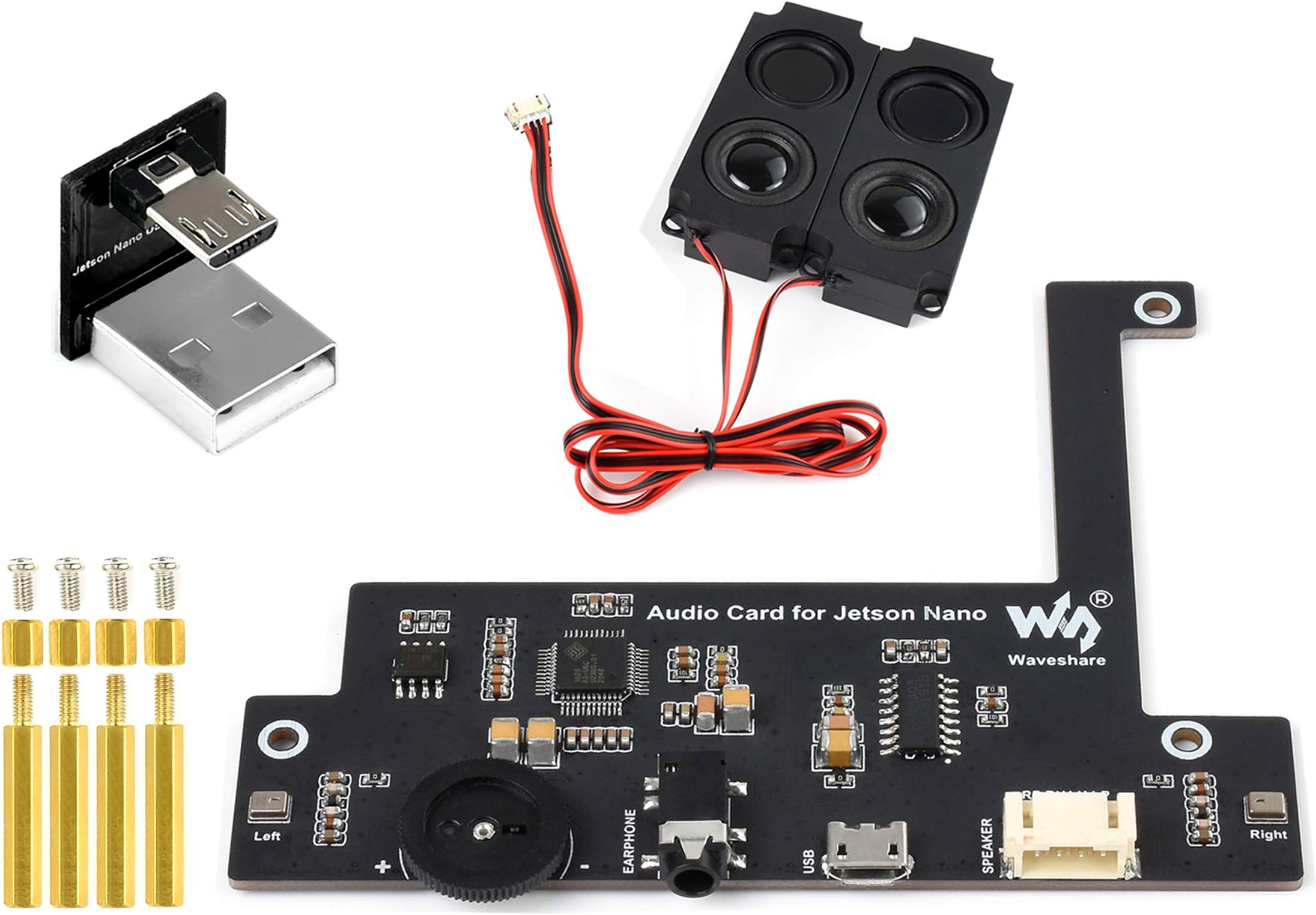USB Audio Codec USB Sound Card for Jetson Nano Developer Kit B01 4GB and 2GB, USB2.0 Connector Built-in Microphone/Speaker Header Support Recording/Playback Driver-Free Plug and Play