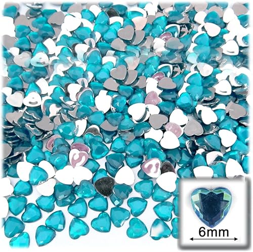 Miniatura 4 de 144 diamantes de imitación corazón de 0.236 in - parte trasera plana rojo rubí rojo