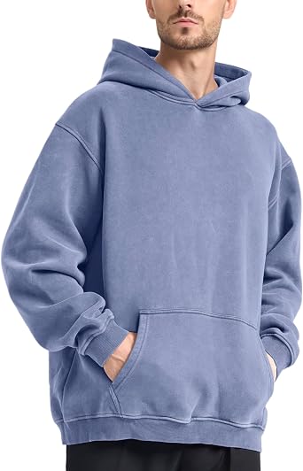 Dnzzs Acid Wash Hoodie Super Soft Sweatshirt for Mens Pullover Oversized Men's Fashion Hoodies & Sweatshirts Vintage Tops