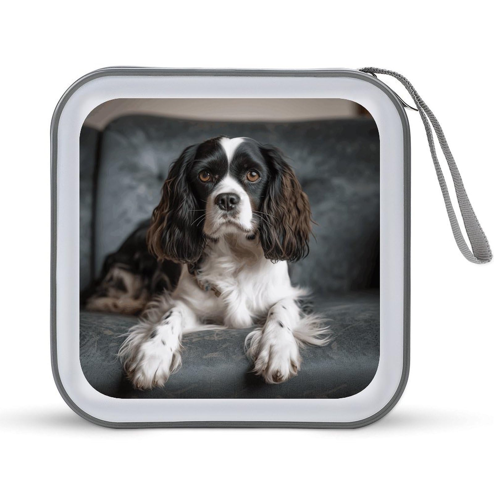 FekiLoot Spaniel CD Case 40 Pack Hard Plastic DVD Disc Storage Case for Car Laptop Zipper Disc Storage Organizer and