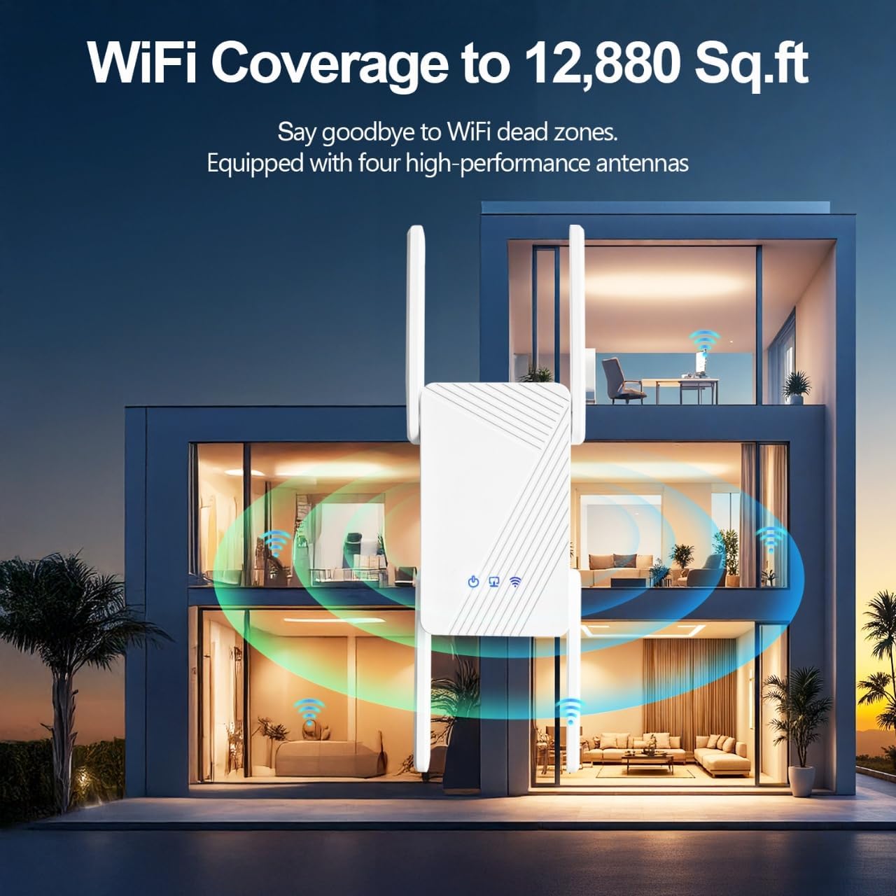 BE3600 Wi-Fi 7 Range Extender RE223BE w/Ethernet Port | 3.6 Gbps Dual-Band Wireless Repeater | Internet Signal Booster for Home | Up to 2400 sq.ft, 64 Devices | MLO, EasyMesh | No 6 GHz Band