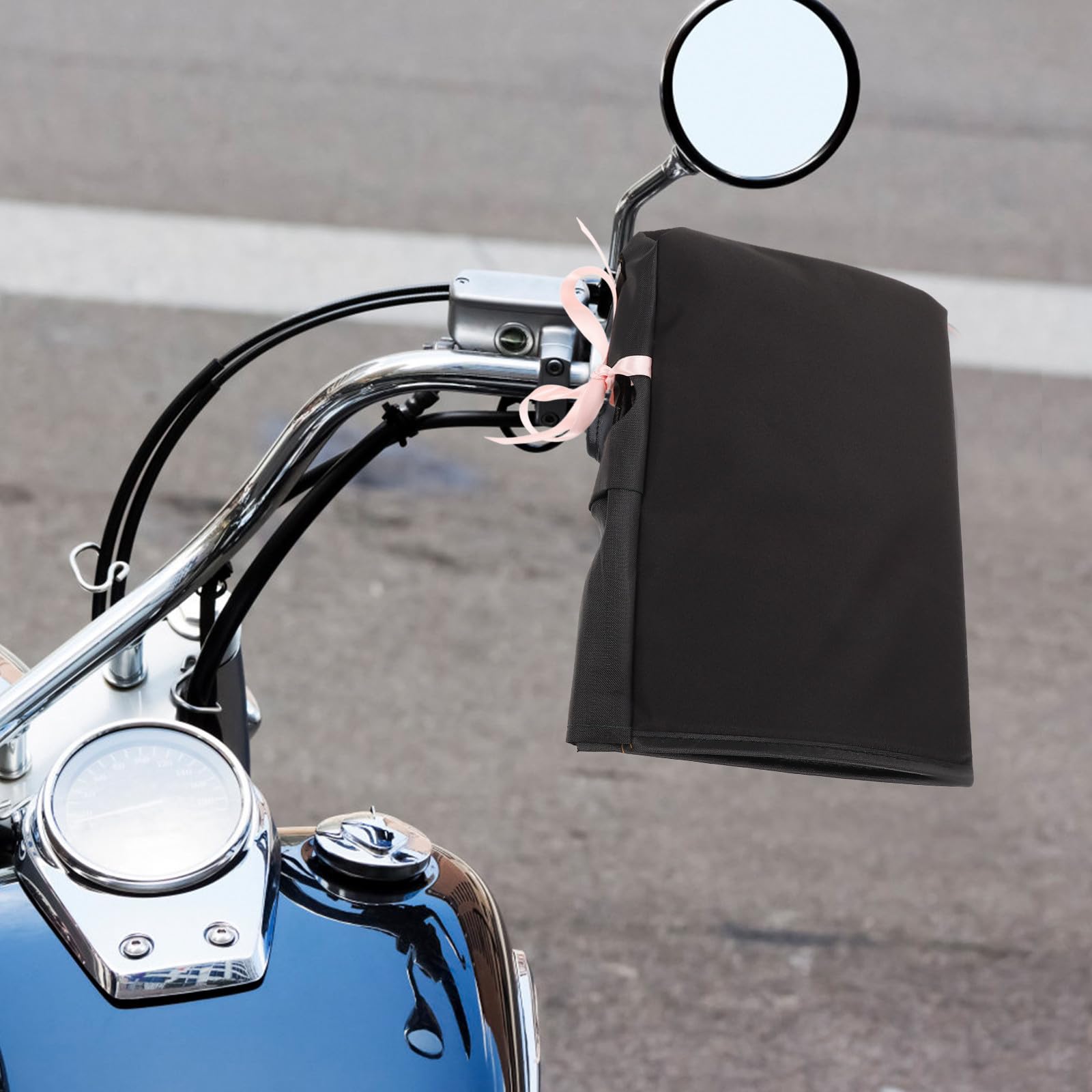 Guantes Térmicos para Manillar de Motocicleta 1 Par Negro