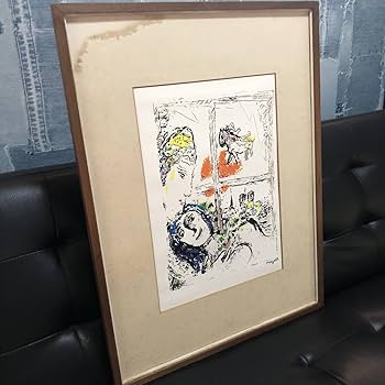 ORANGE！！！　大判！シャガール：リトグラフ「白い窓」 ORANGE！！！ 大判！シャガール：リトグラフ「白い窓