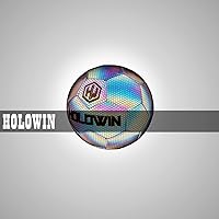 Vista 4 de Holographic Luminous Soccer Ball for Night Games & Training Football Ball Glowing in The Dark Light Up Reflective with Camera Flash Reflects Light