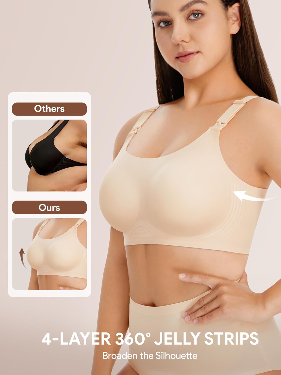 Angelhood Seamless Nursing Bra for Women Wire Free Full Coverage Comfort Maternity Bra with Extra Extender,3P