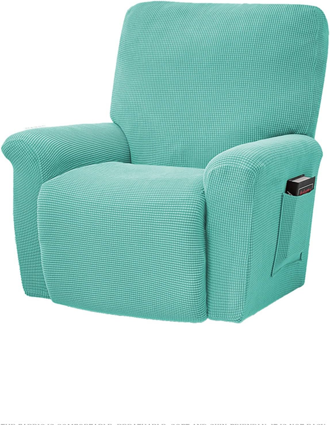 Recliner Cover, Spandex Anti-Slip Single Seat Couch Cover 4-Pieces Armchair Slipcover Soft Recliner Slipcovers for Living Room -24