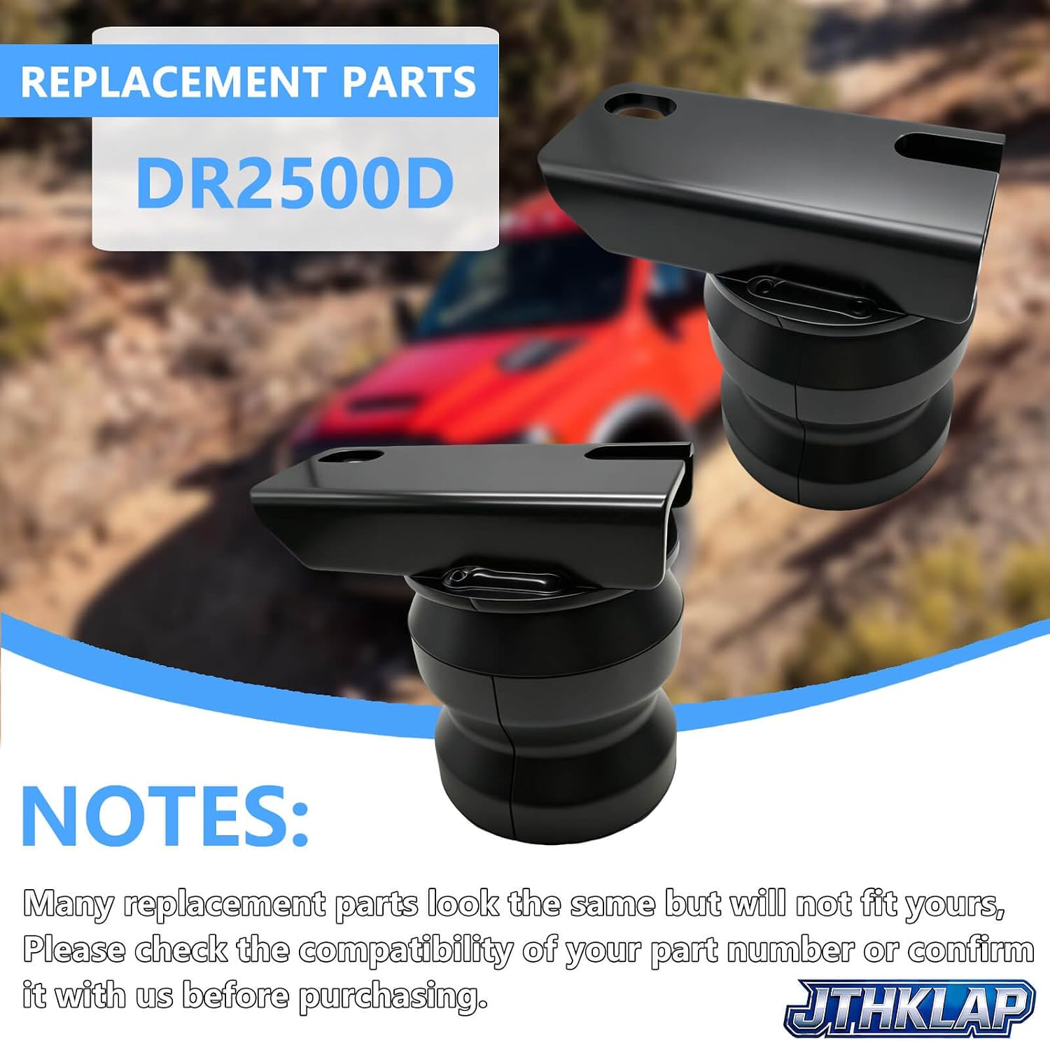 2Pcs Rear Suspension Helper Spring Kit SES Rubber Bump Stops Compatible with Ram 2500 4WD/2WD 2014-2023 Pickup, Replace DR2500D, 8600 lbs Capacity