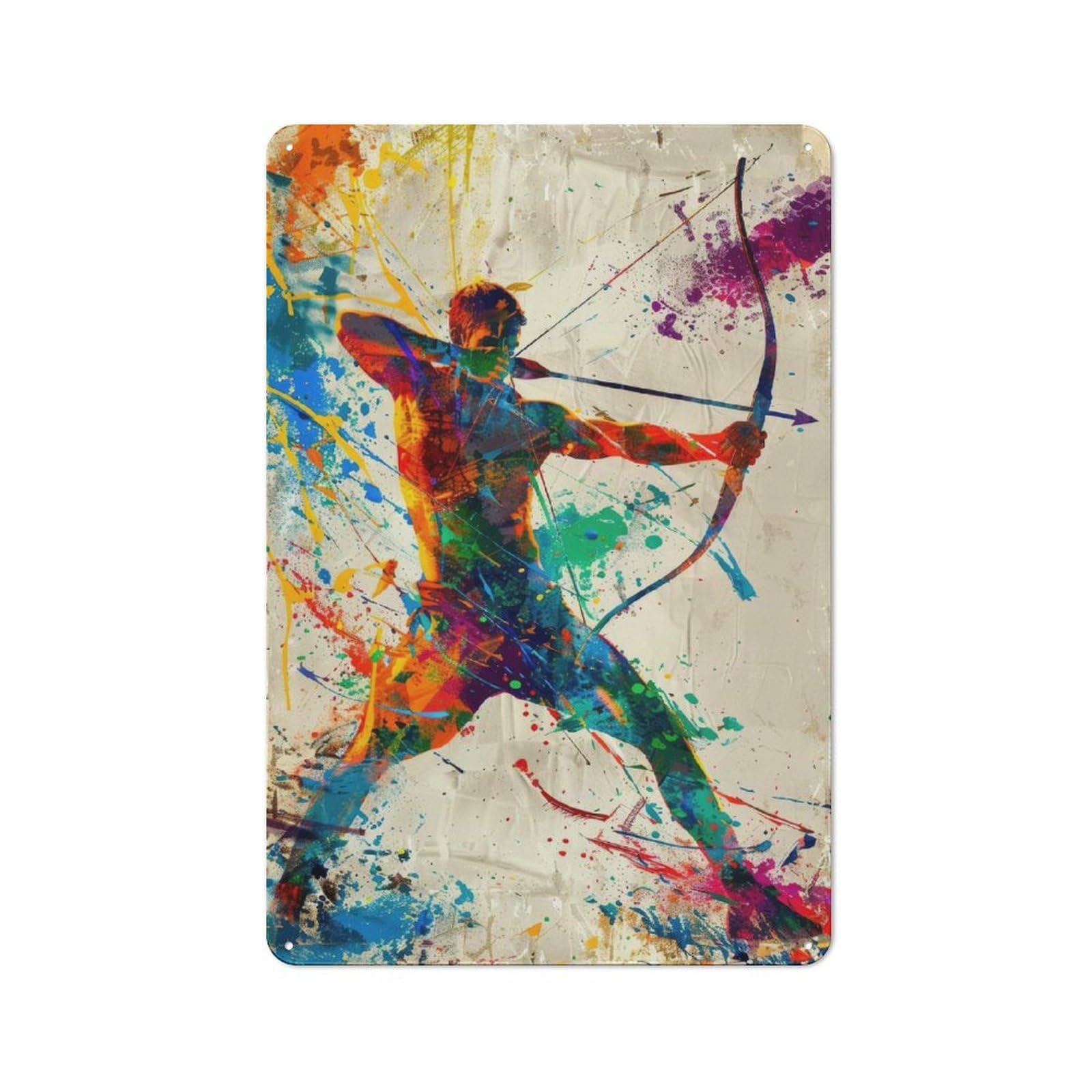 Junmoney Broadhead Marksman Printed Metal Sign, Easy To Hang Plaque For Home Bar, Pub Room Or Kitchen Wall, 30X20cm