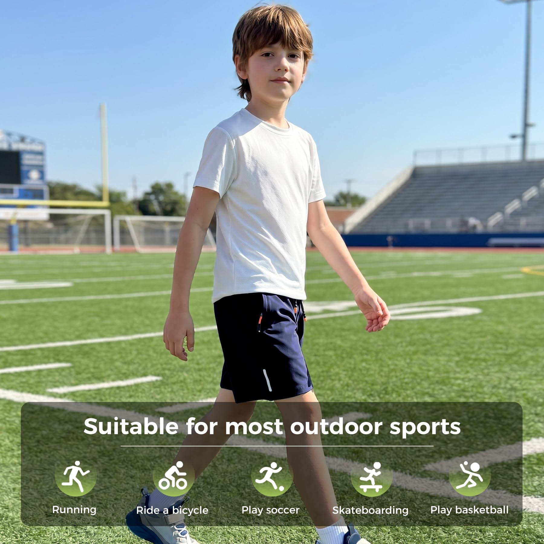 Pantalones cortos de secado rápido para niños, atléticos, para correr al aire libre