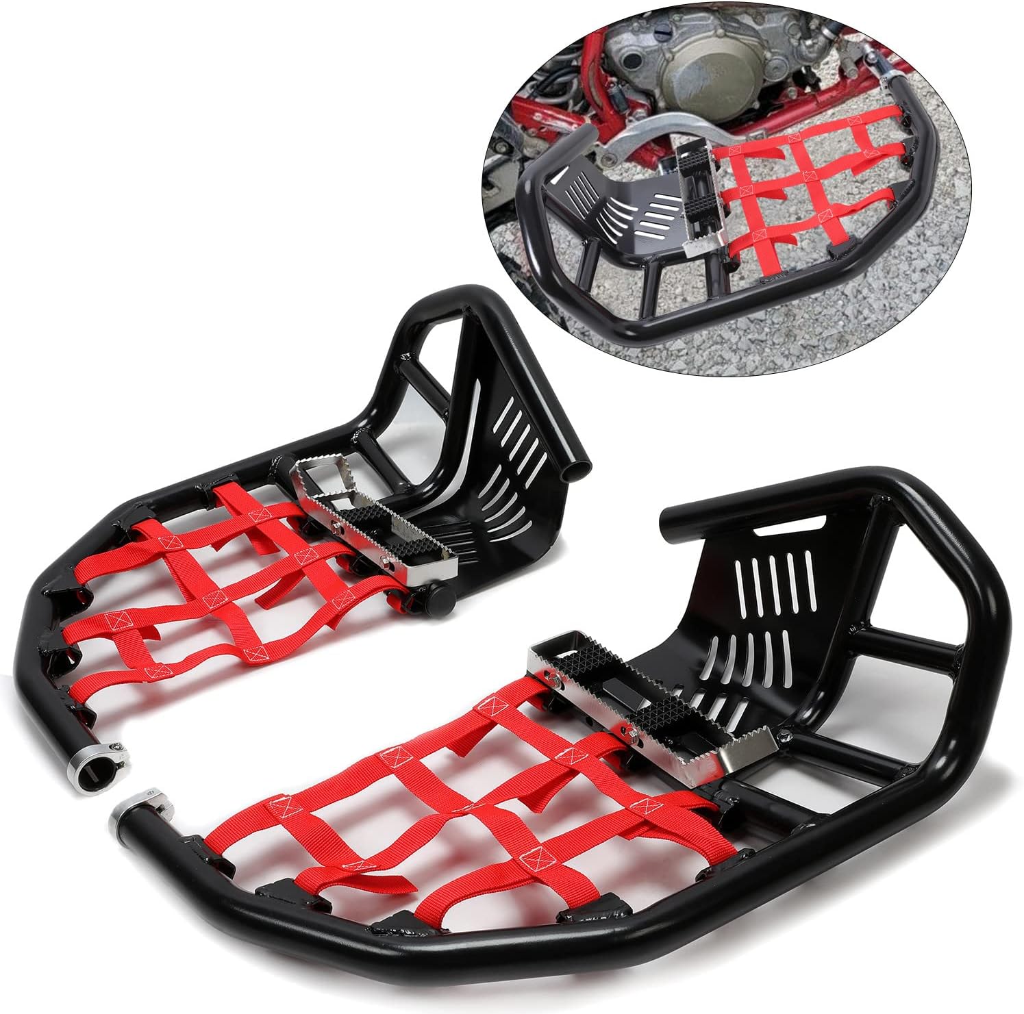 KUAFU Aluminum Nerf Bars Foot Pegs Heel Guards Compatible