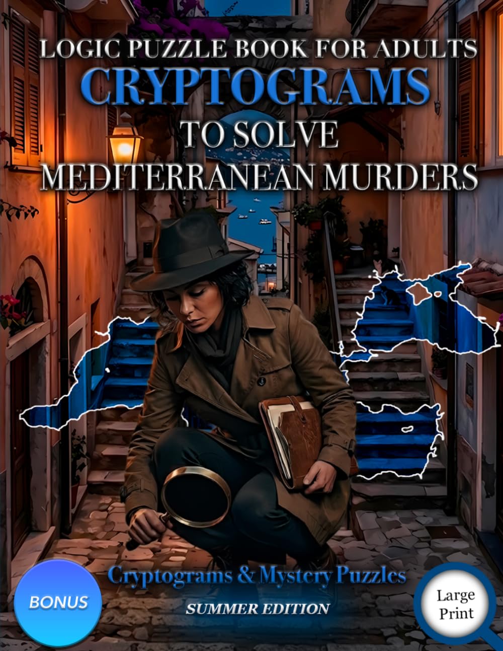 Logic Puzzle Book for Adults: Cryptograms to Solve Mediterranean Murders Where Location Is the Key and Every Case Requires Real Detective Thinking (Murder Mystery Cryptograms)