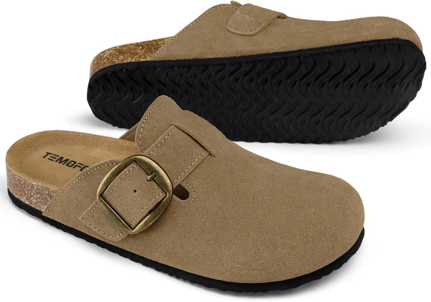 TEMOFON Women Clogs - Genuine Leather Comfort