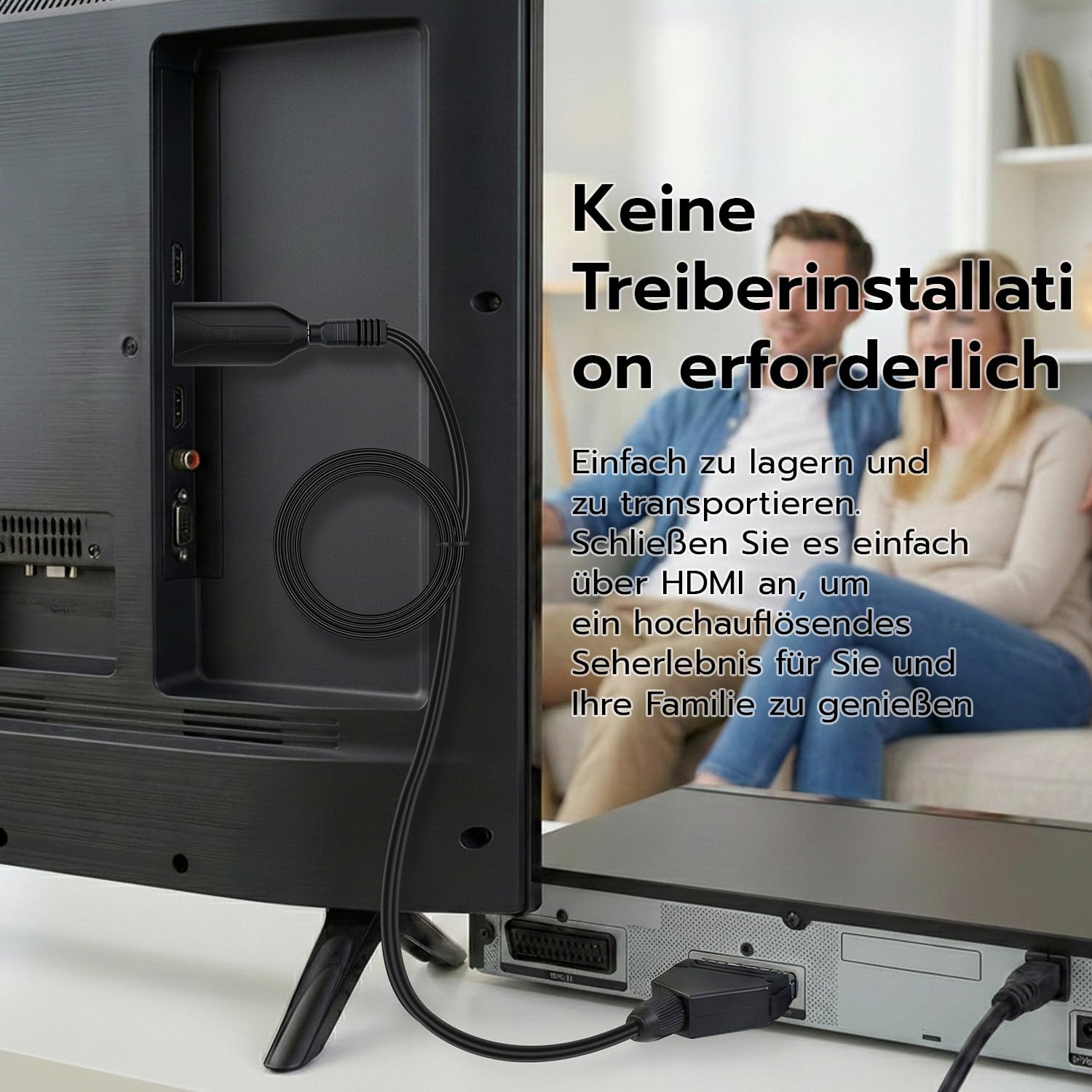 Mcbazel Scart auf HDMI Konverter, Scart auf HDMI Kabel,1080/720p HD Video Audio Adapter für DVD, VHS Videorecorder, Receiver & Konsolen am TV/Monitor,Xbox, PS3, Sky, Blu-Ray, STB - 5
