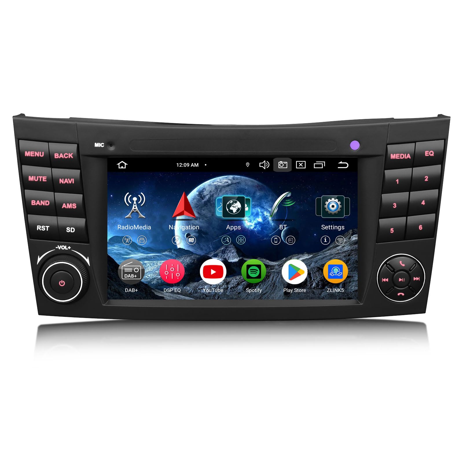 Erisin 8 núcleos 4GB+64GB Android 16 Radio Coche GPS Navegador para Mercedes Clase E W211 Clase CLS W219 Bluetooth CarPlay Android Auto DSP WiFi 4G Dab+ RDS OBD2 Canbus 7 Pulgadas Pantalla Táctil