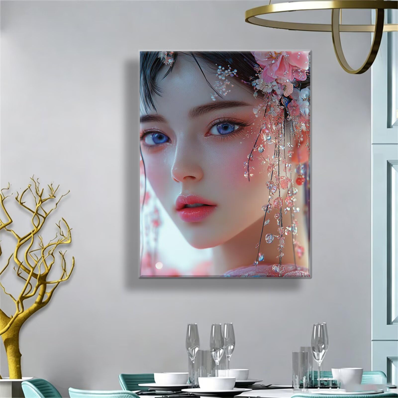 Dipingere con i Numeri Adulti Bellezza Fiore(5), Quadri da Dipingere Numerati Fai Da Te per Principianti, Olio La Pittura di Numeri Kit, Hobby Creativi Adulti, Decorazioni Casa 70x100cm Q3S-753