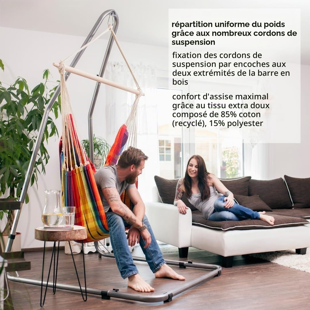 Amazonas AZ-2030290 Chaise-hamac Brasil (Arc-en-ciel)