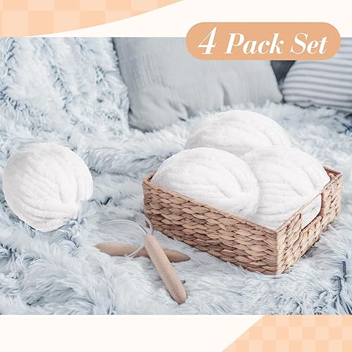 Miniatura 2 de Hilo grueso de felpilla con 4 unidades de 96 yardas, esponjoso, grueso, esponjoso, para tejer a mano, para tejer a mano, suministros de manualidades