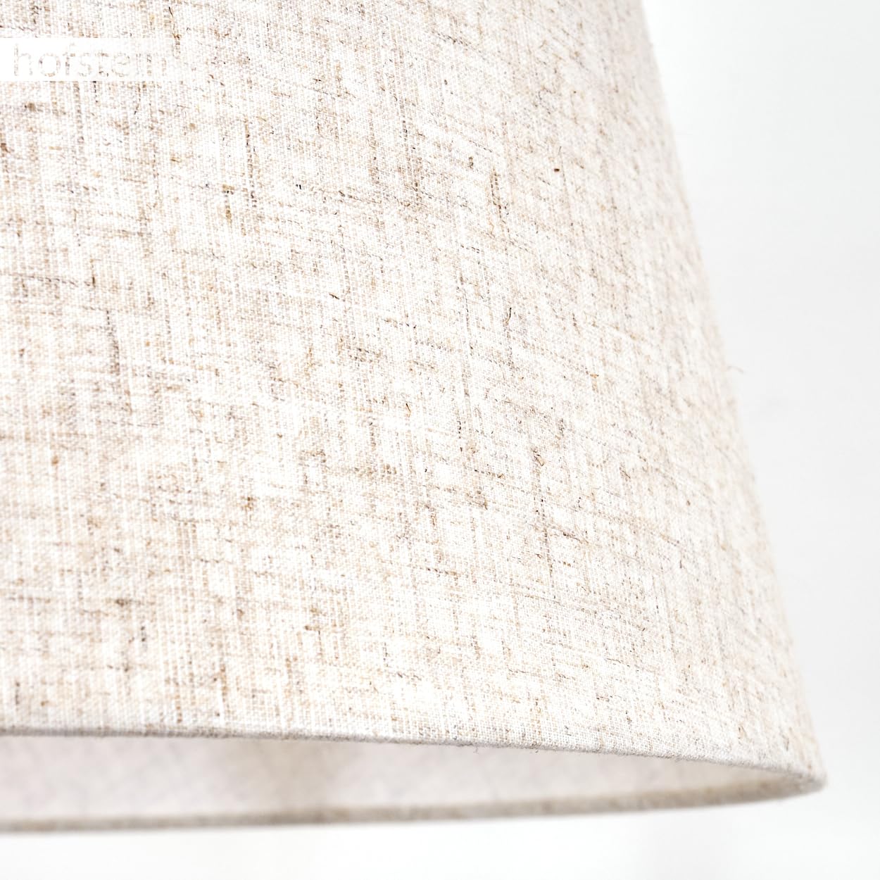 Lampada da terra Bassagoda, lampada da terra in legno/metallo/tessuto colori naturali/nero/beige, design scandinavo con paralume rotondo (Ø 45 cm) e interruttore a pedale, 159 cm, E27, senza lampadina