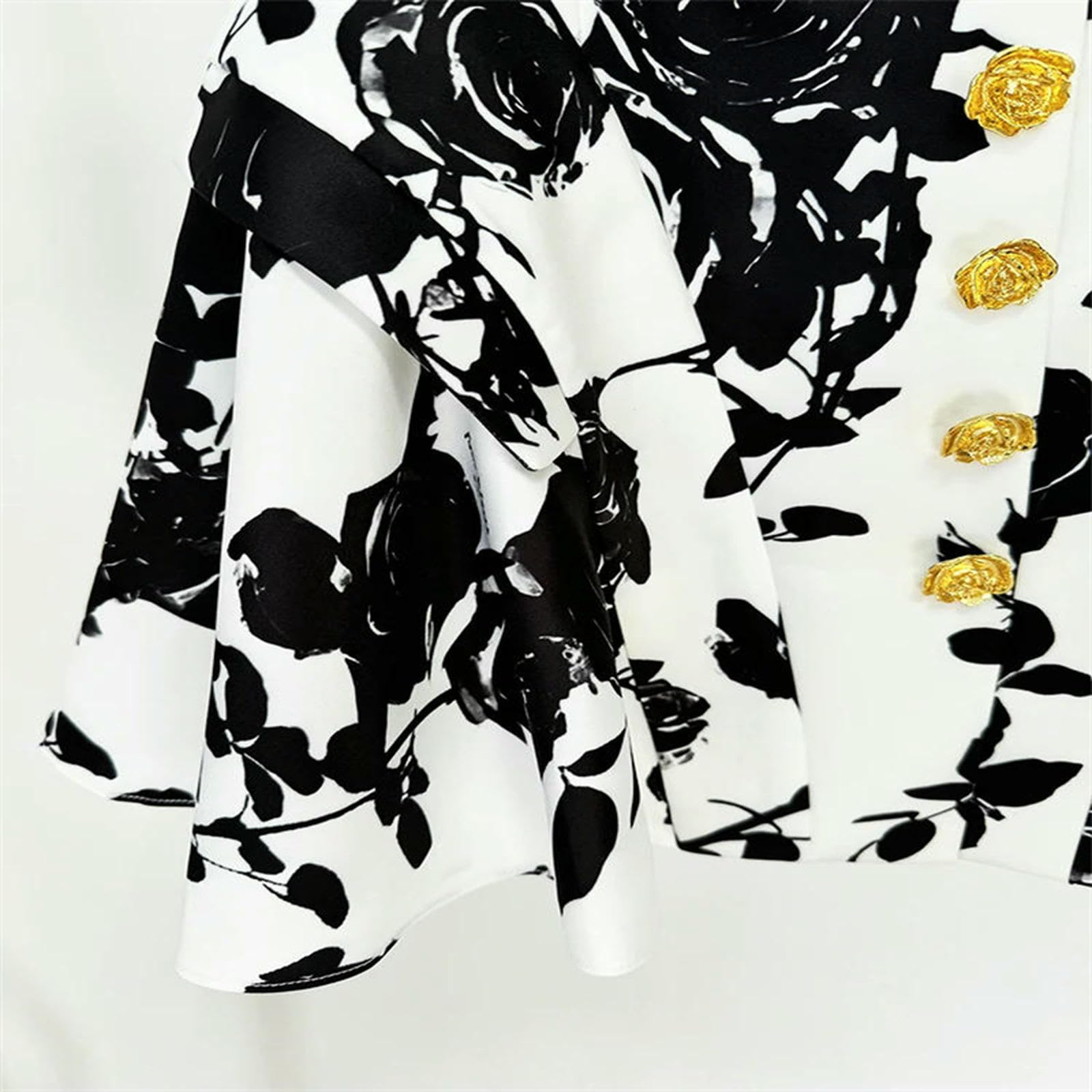 Gonna Lunga Nuovo Runway Designer Moda Donna Metallo Rosa Bottoni Stampati Fiore Mini