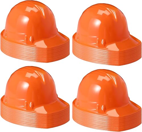 Sumind Paquete de 48 sombreros de fiesta de construcción para niños, casco de plástico para trabajadores, juguete a granel para niños de 3 a 8 años,