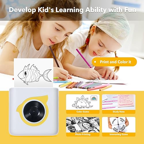 Miniatura 8 de Bisofice Impresora de bolsillo Impresora térmica inalámbrica Bluetooth, etiquetadora, para bricolaje, impresión de fotos, notas de estudio, diario,