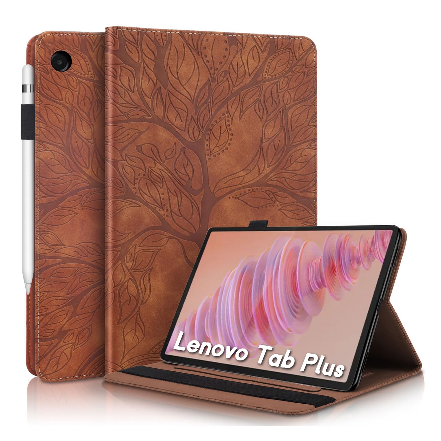 Auslbin Case for Lenovo Tab Plus 11.5" 2024 Tablet Case Premium Leather Cover with Stand Function and Multiple Card Slots with Pen Holder on The Side Cover for Lenovo Tab Plus 11.5" 2024 Brown
