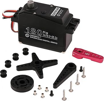 ZOSKAY 180kg RC Digital Servo and 18T Adjustable Metal Servo Arm for KRATON 4X4 8S Axial RC Crawler1/5 1/6 SCX6 Car Upgrade Parts 270 Degree