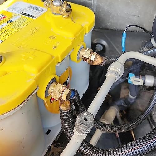 Miniatura 7 de Ampper Perno de terminal de batería lateral de latón de 38"-16, perno extensor de poste lateral de batería estándar para poste GM, paquete de 4