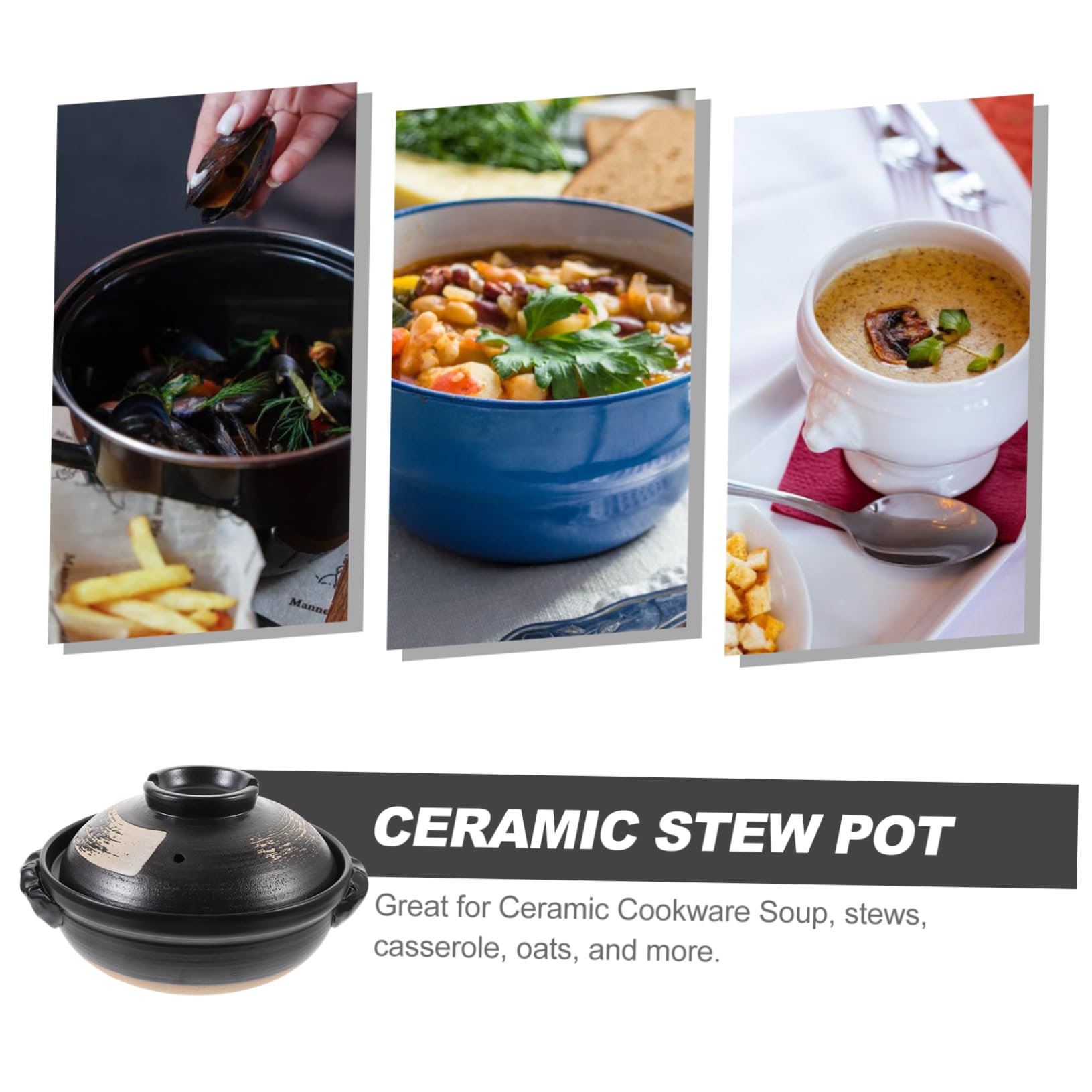 STOBAZA 1 faitout en céramique de 900 ml, couleurs assorties, idéal pour la cuisine à la maison, la soupe et les cocottes pour une utilisation sur la cuisinière