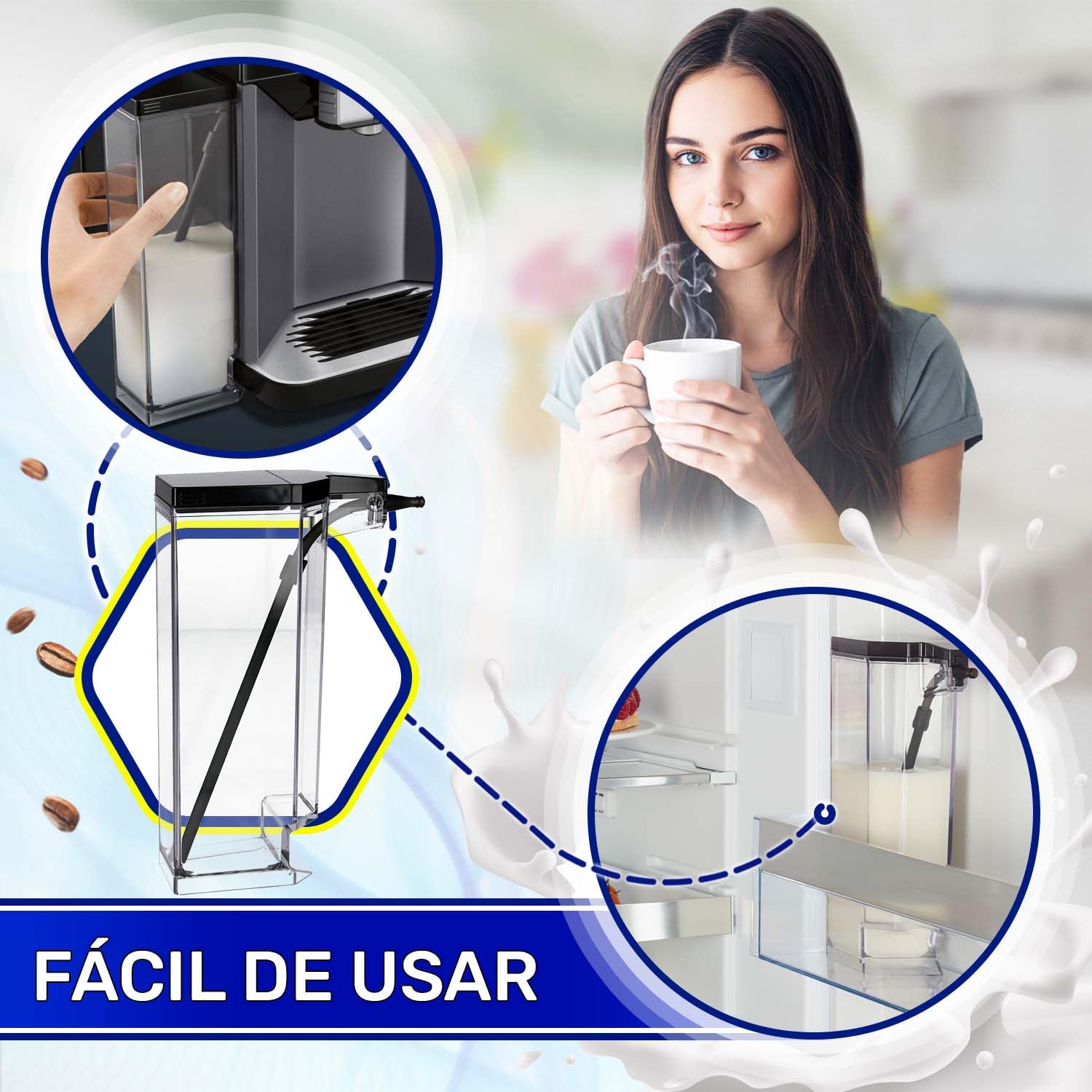 Contenedor Leche para Cafetera Superautomática 11032160 para Siemens | para EQ.500 Integral - Garantía de 10 Años - MONTERAL