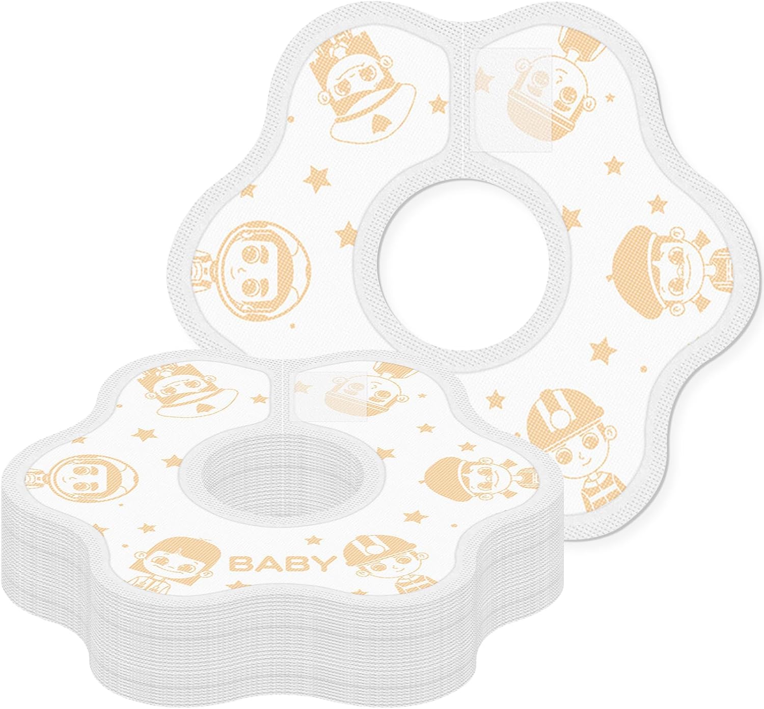 60Pcs Waterproof Disposable Baby Adjustable With Snaps, Super Soft & Absorbent Baby Bibs For Boys And Girls
