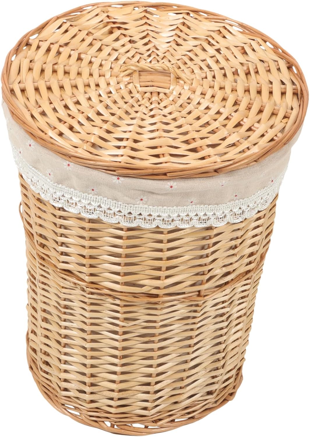 Natural Woven Laundry Basket with Lid Multi-functional Storage Bin for Clothes and Handcrafted Hamper for Bedroom Bathroom Nursery Easy to Carry and Organize