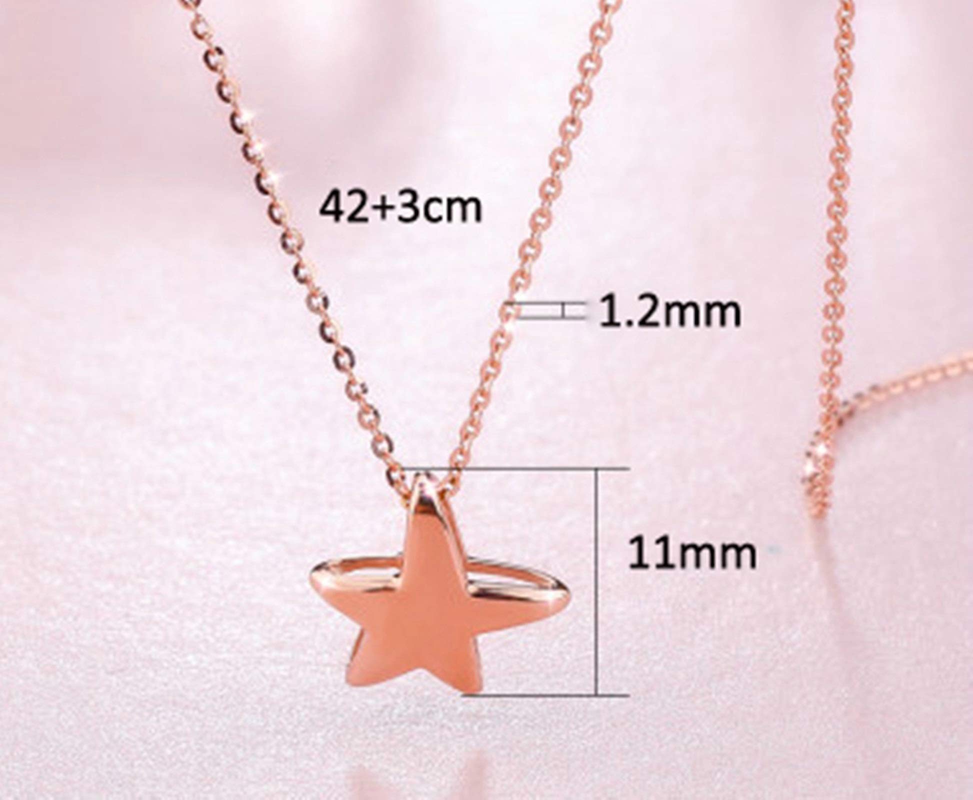 Epinki Collar Oro Rosa 18K, Colgante Estrella de Mar Collar Mujeres 45CM Cadena Ajustable