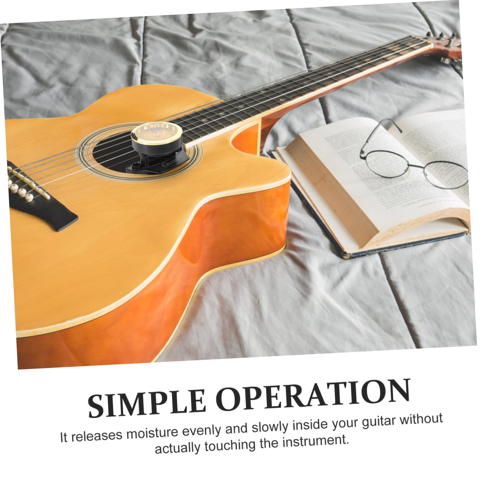 ibasenice 2pezzi Umidificatore Per Chitarra Acustica e Igrometro Portatile Materiale Design Con Spugna Per Umidificazione Senza Confusione Manutenzione Facile Per Chitarre e Ukulele Durata