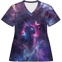 Womens Scrubs Tops Stretchy Scrub Top for Women Plus Size Medical Scrub Shirts Short Sleeve Nurse Uniform