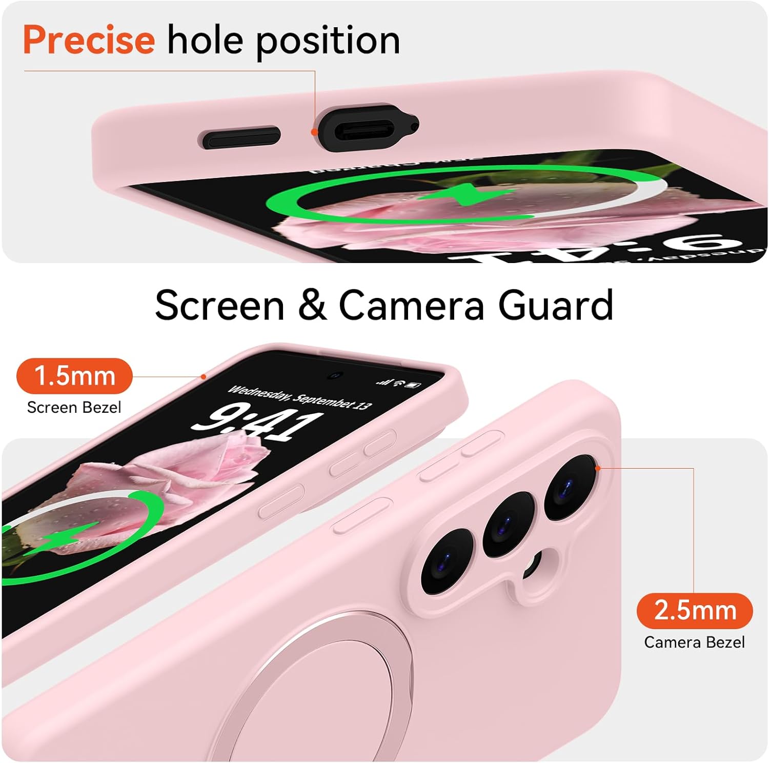 for Galaxy S26 Case with Stand, Slim Liquid Silicone Phone Cases for Samsung Galaxy S26 Compatible with MagSafe, Full Camera Protection Magnetic Kickstand Cover Case for Samsung S26, Pink
