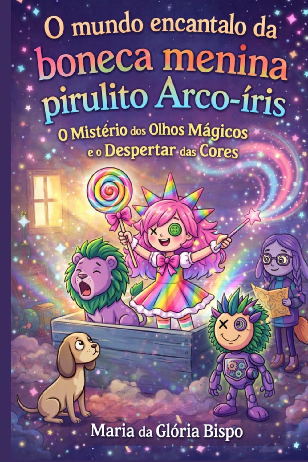 O mundo encantado da boneca menina pirulito Arco iris: O Mistério dos Olhos Mágicos e o Despertar das Core