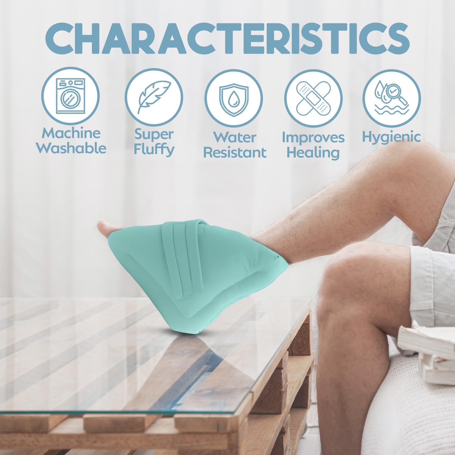 NYOrtho - Protectores de talón para cojines, 1 par de almohadas ultra acolchadas, gruesas, suaves, antimicrobianas, lavables, Universal Bariatric, Terciopelo ultrasuave, 1