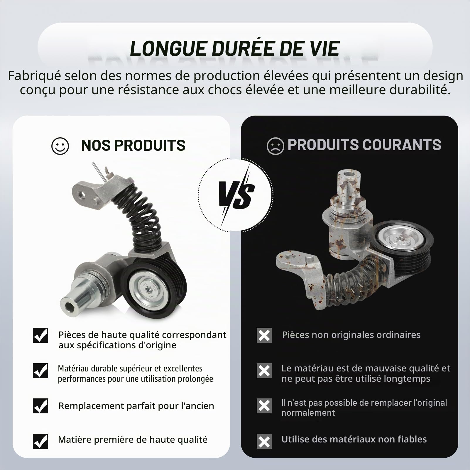 Tendeur de Courroie de Porte Arrière pour C5 III, C6 407, 607 | pour Moteurs 2.7 et 3.0 HDI, OE#1611424480 4U3Q-6A228-AE